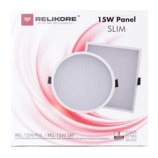 Relikore 15W Round Panel Light (Cool White) (110 Lm/w) (6500K)