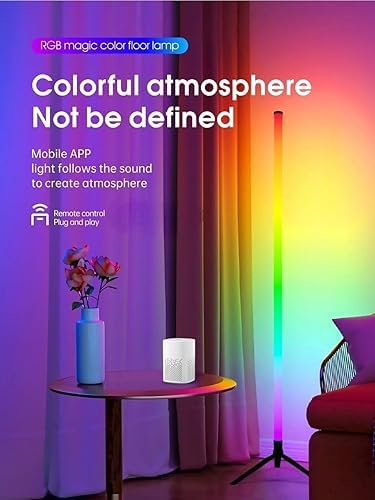 RELIKORE 360° Vectra LED Floor Ambient Lamp | 60 LEDs | iOS & Android App Control | IR Remote & Button Control | USB Powered 5V | Mood Lighting for Bedroom, Gaming, & Home Decor